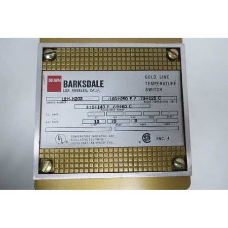 Barksdale Switch 15-140F 125/250/480V-Ac Other Temperature Sensor L2H-H202
